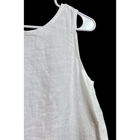 Terzo Millennio White Linen Eyelet Peplum Sleeveless Top Made in Italy Small - Picture 4 of 9